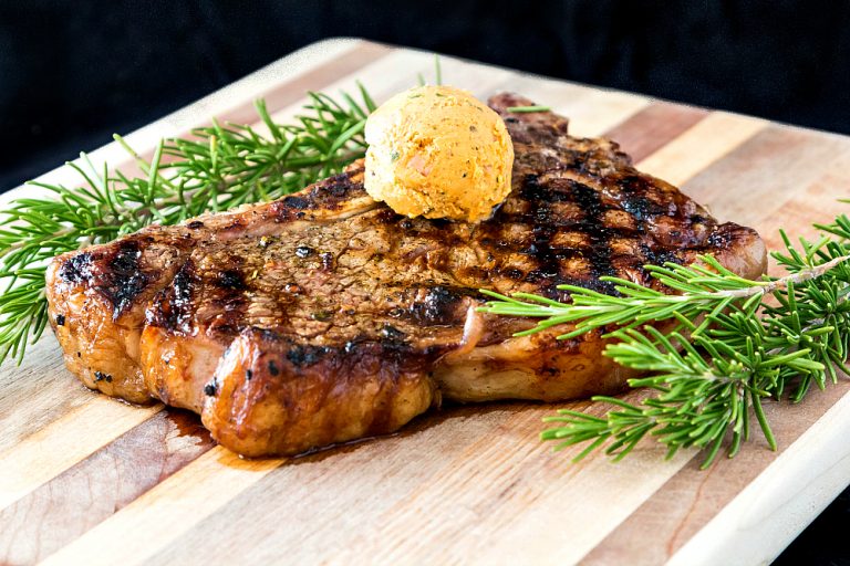 t bone steak cooked in butter